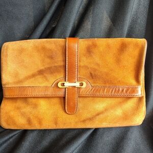 Elegant Tan Suede Men's Clutch